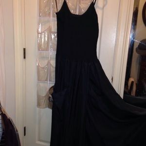 Black long silk dress