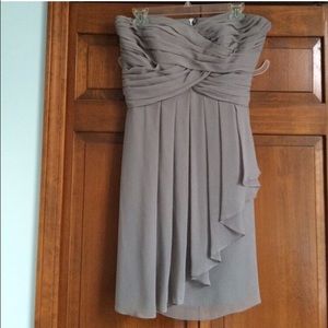 Short off grey bridesmaid dress