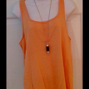 Lucky Brand Orange Crochet Tank Large