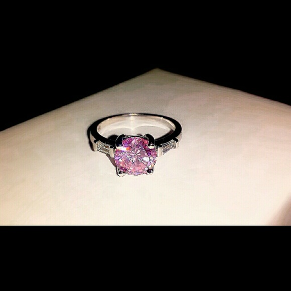 Sterling Silver stamped 925 Pink Zirconia and CZ