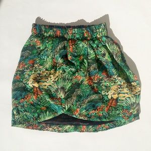Tropical Print Mini Skirt