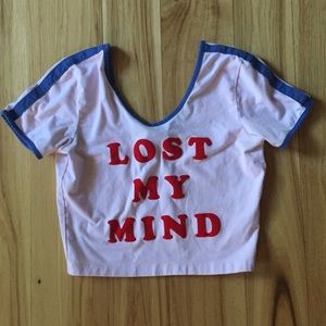 Lazy Oaf 'Lost My Mind' Crop Top Size S/M