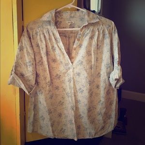 Floral button down tunic