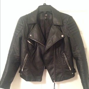Black Faux leather Moto jacket
