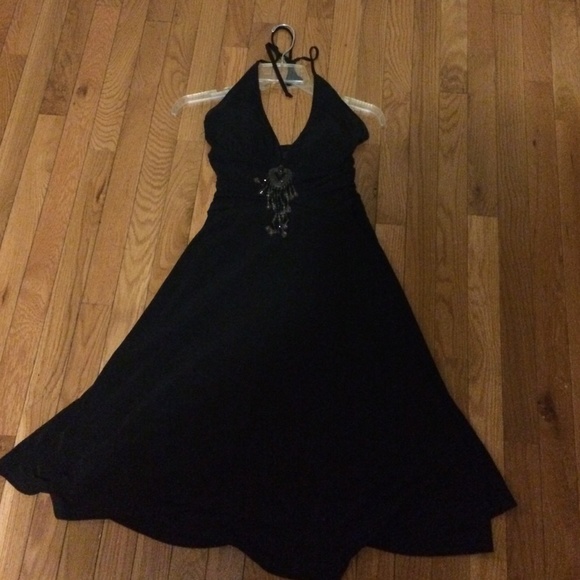 Black haltertop dress
