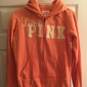 Rare orange PINK Victoria's Secret Hoodie.