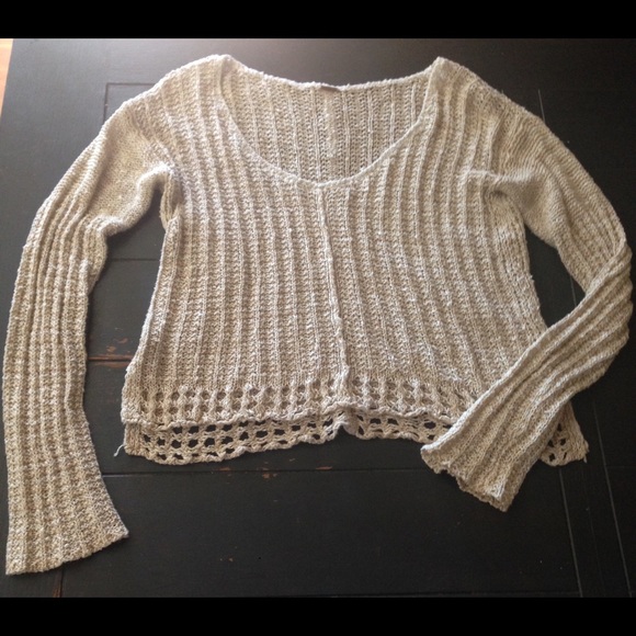 Free People Cable knit Crop sweater