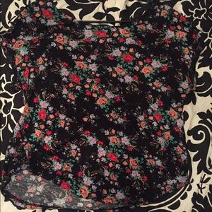 Floral top with criss cross back
