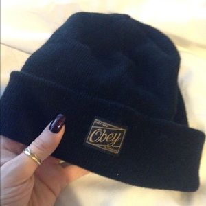 All black OBEY beanie