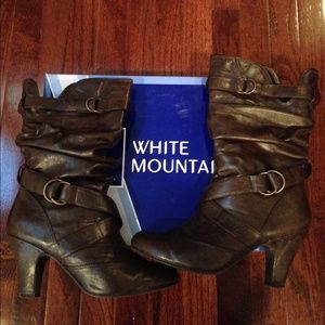 Brown leather boots
