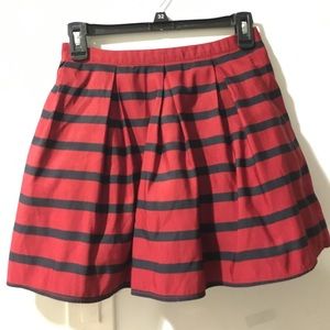 A line Navy/red Striped Skirt