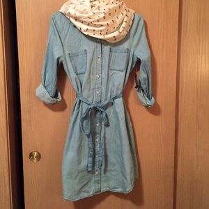 Pale blue denim dress
