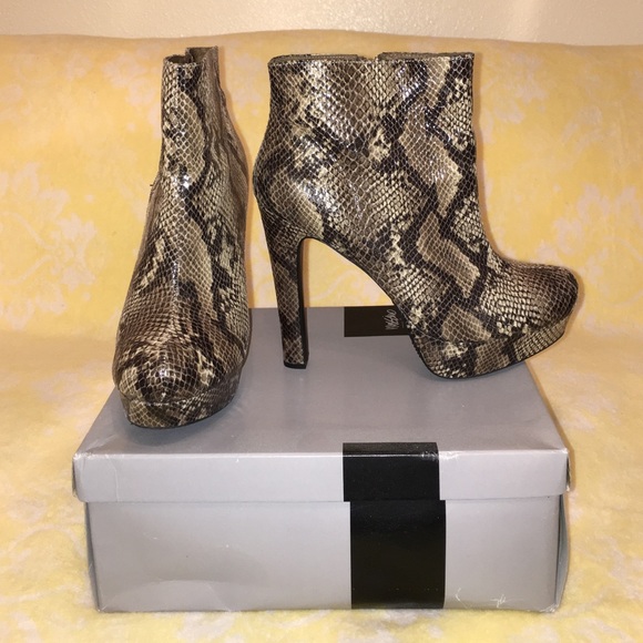 Snake Print Anke Booties
