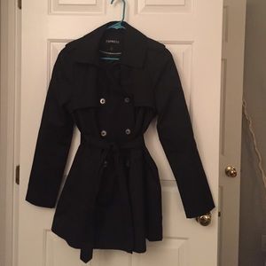 Black Express mid length trench coat