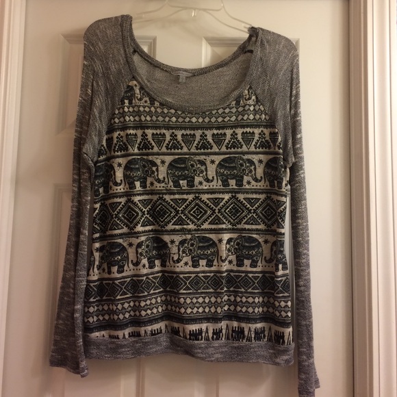 Aztec elephant long sleeve top