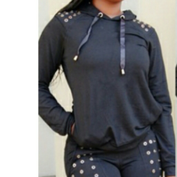 New Hooded black pant set sz.xl fits like med.