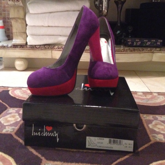 Luichiny purple,Pink and Red pumps 8.5