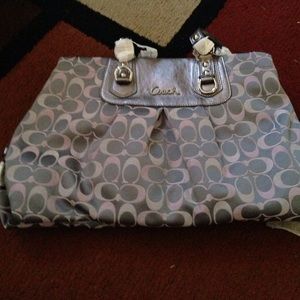 Coach gray/pink purse