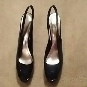 Peep toe black 4" heels BEAUTIFUL