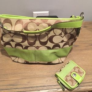 Coach purse and matching wallet