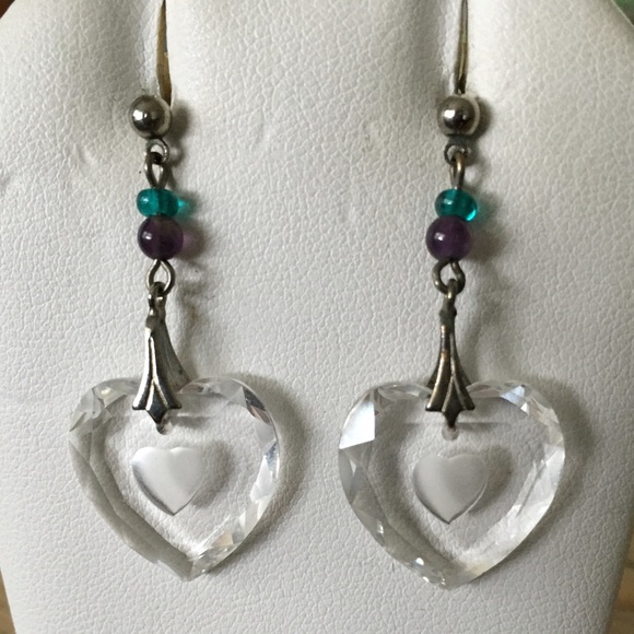 Lucy Isaacs Jewelry - 🎉HP🎉 Beautiful 3-D crystal heart earrings!