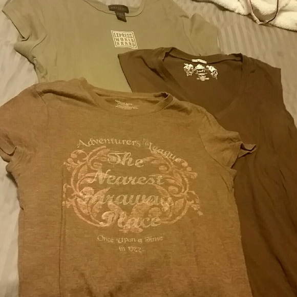 3 Short sleeve brown shirts