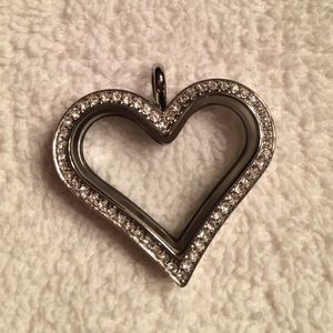 Origami owl silver heart locket
