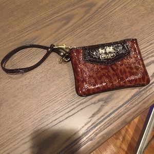 Coach leopard print wristlet