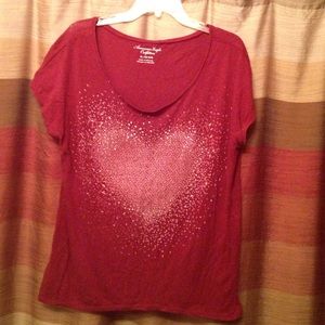 American eagle slouchy top with heart design, XL