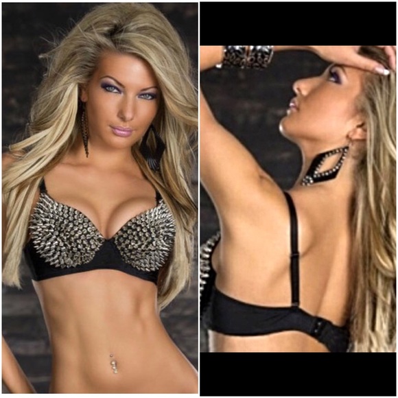 Black bra w/punk rivet spikes! NWTs!β€οΈ - Picture 2 of 7