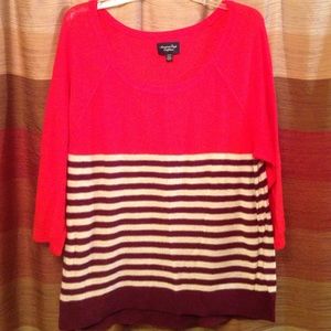 American Eagle color block hi-low sweater, sz XL