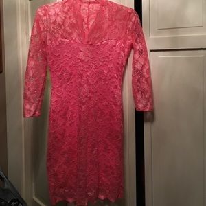 3/4 sleeve floral lace dress
