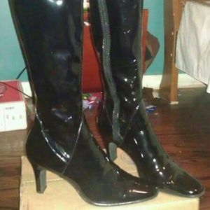 Black patent boots
