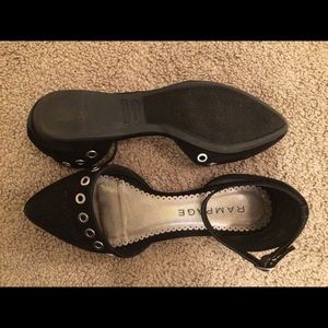 Black ankle strap flats.