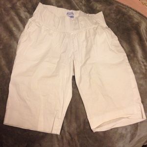 White Maternity Bermuda Shorts