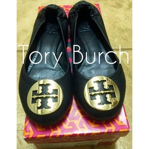 Tory Burch black Reva flats