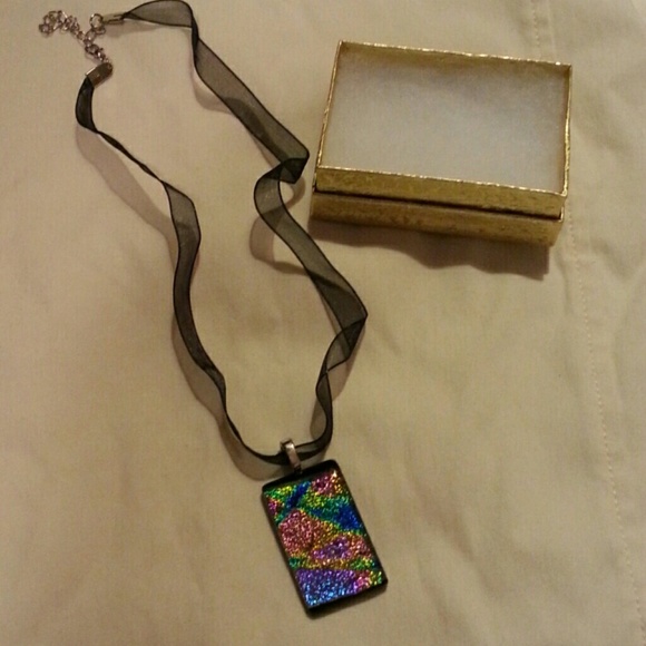 Brilliant colorful satin necklace