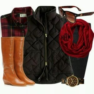 J.Crew black puffer vest XXS but can fit XS