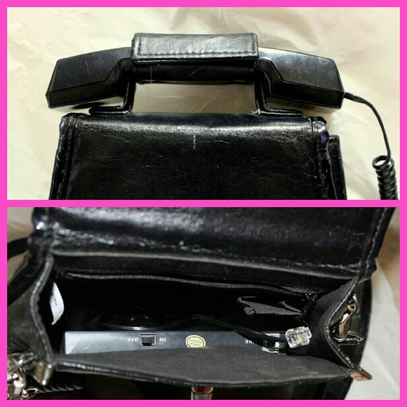 ●●SOLD!●● Vintage 70s Vinyl WORKING PHONE Purse - Picture 3 of 4