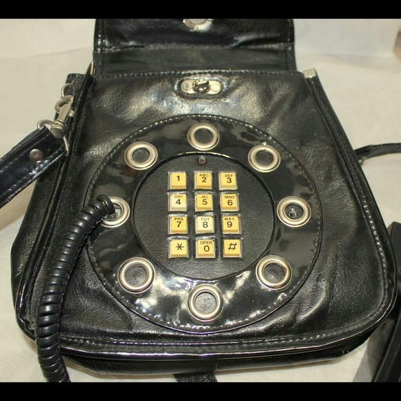 ●●SOLD!●● Vintage 70s Vinyl WORKING PHONE Purse - Picture 4 of 4