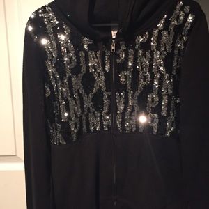 Sequin Pink Zip Up