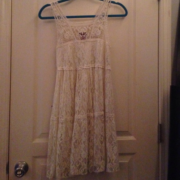 Cream Lace Short Dress