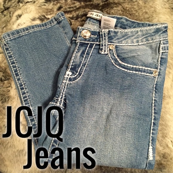 JCJQ Jeans Light Denim with Jewel Buttons - Picture 1 of 4