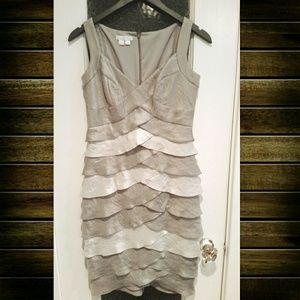 Two-Toned Silver Tiered Cocktail Dress
