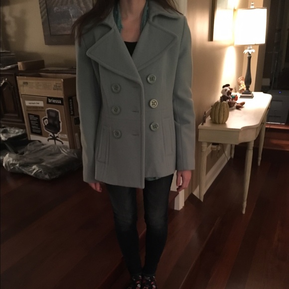 Ice blue Nine West pea coat - Picture 2 of 4