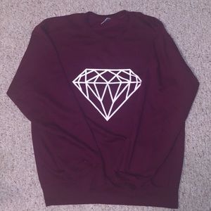White Diamond Burgundy Crewneck Sweater