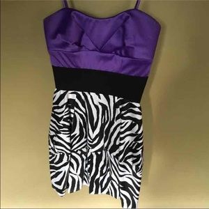 Purple and zebra print dress
