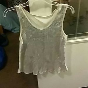 White sequined tank top