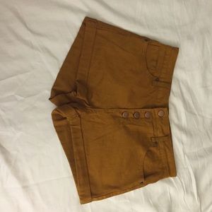 Golden brown high waisted shorts