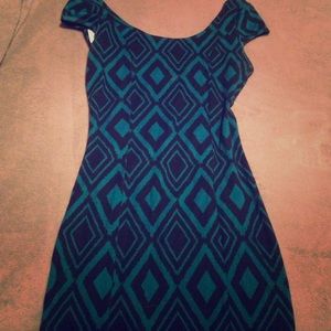 Tribal print body con dress